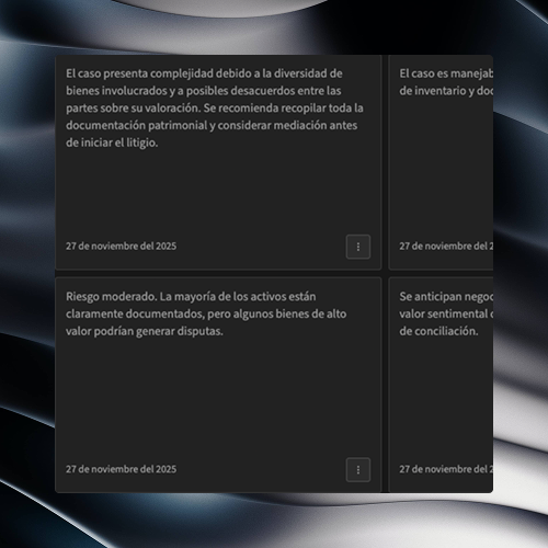 Notas vinculadas a cada caso