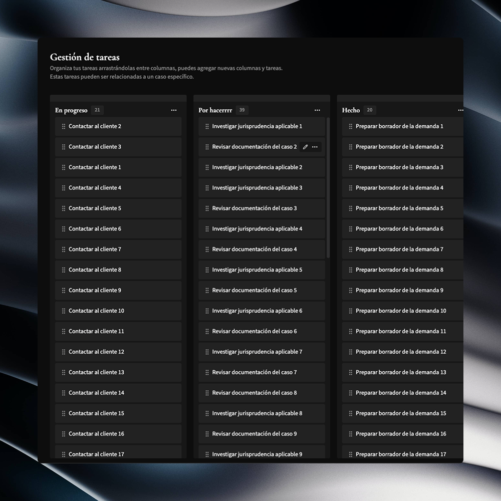 Gestión de tareas y flujos de trabajo
